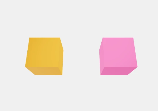 Two rendered cubes